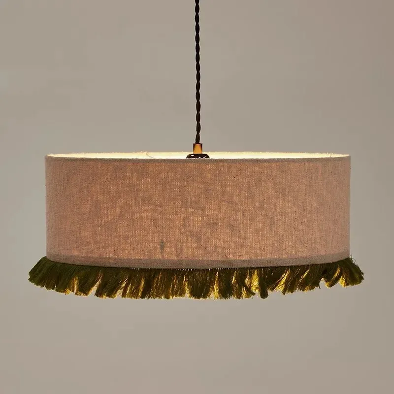 Japanese-Style Tassel Cloth Pendant Lamp