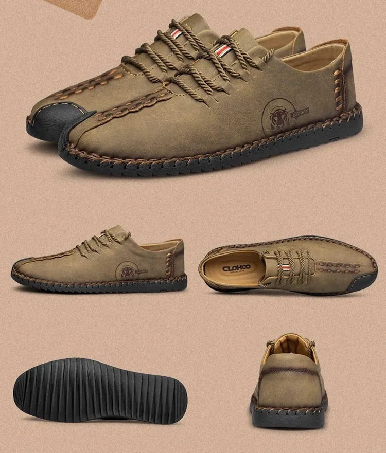 CLOHOO Lightweight Non-Slip Outdoor Lace-Up Men’s Shoes