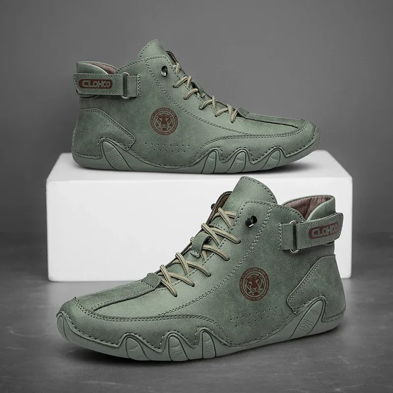 CLOHOO Waterproof Suede Ankle Boots for Men