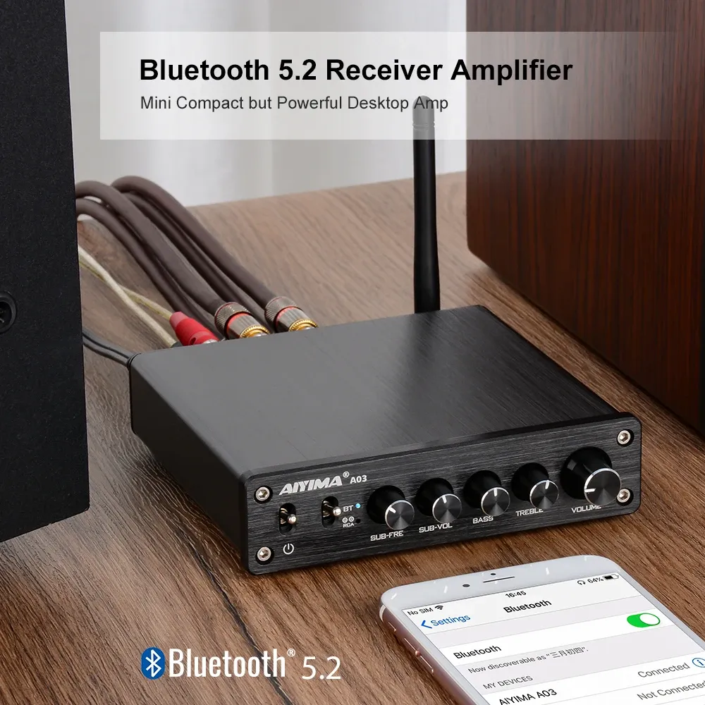 AIYIMA A03 2.1 Bluetooth Subwoofer Amplifier