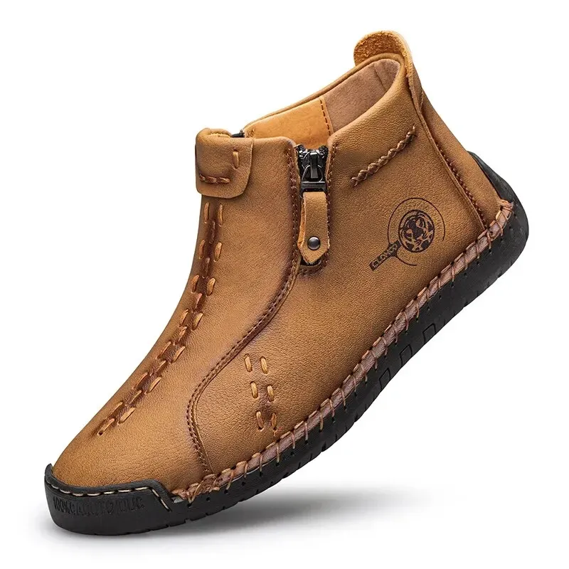 CLOHOO Retro Ankle Boots with Side Zip for Everyday Walking