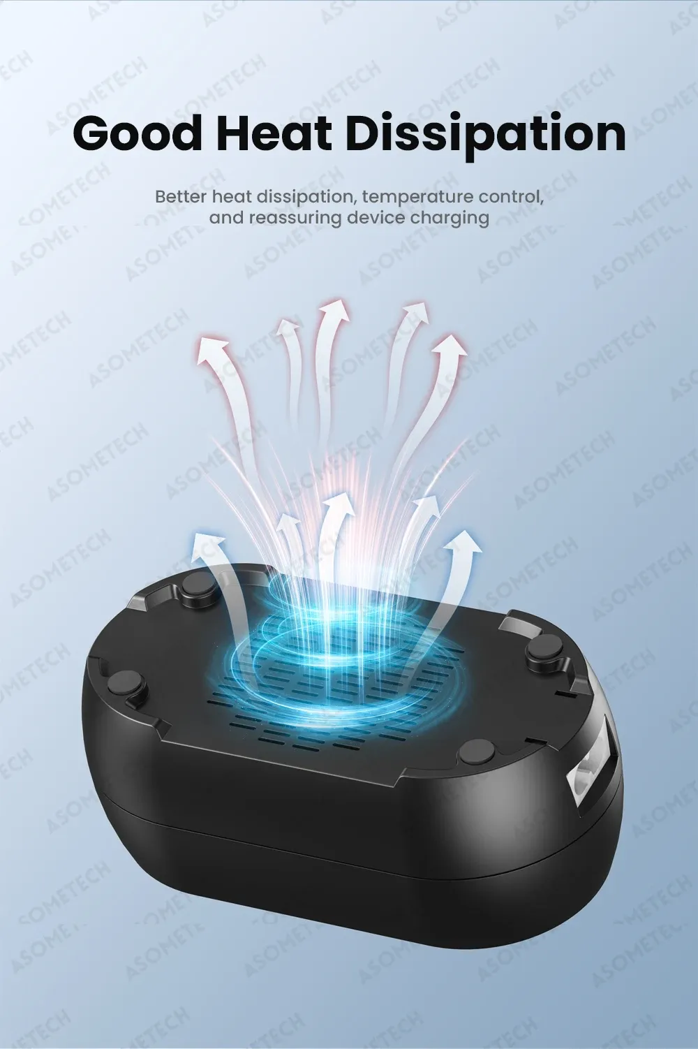 ASOMETECH 10-Port Desktop USB Charging Station
