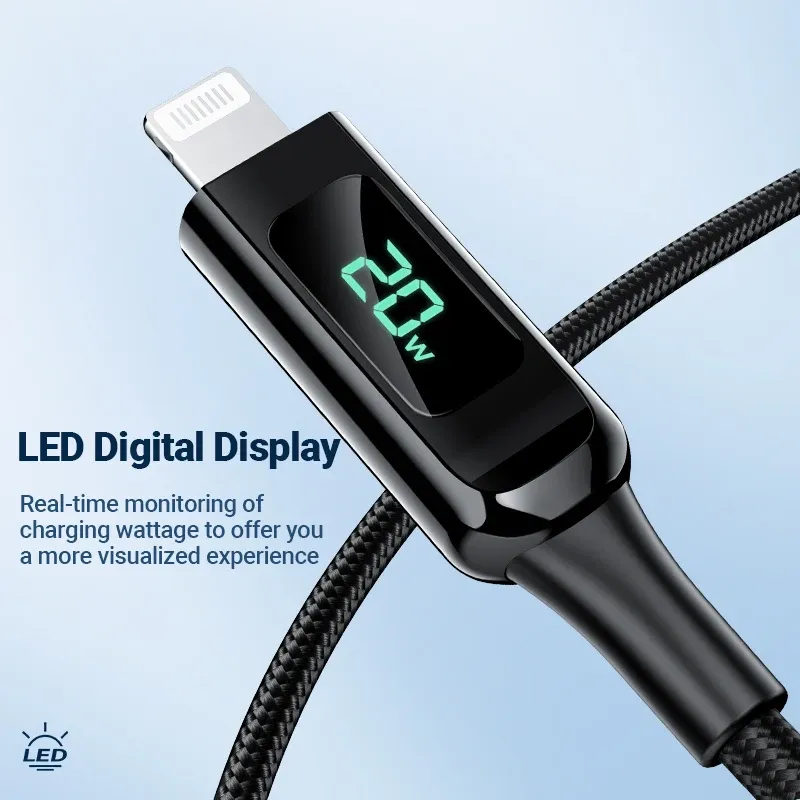 ACEFAST PD20W MFi USB-C to Lightning Cable with Digital Display