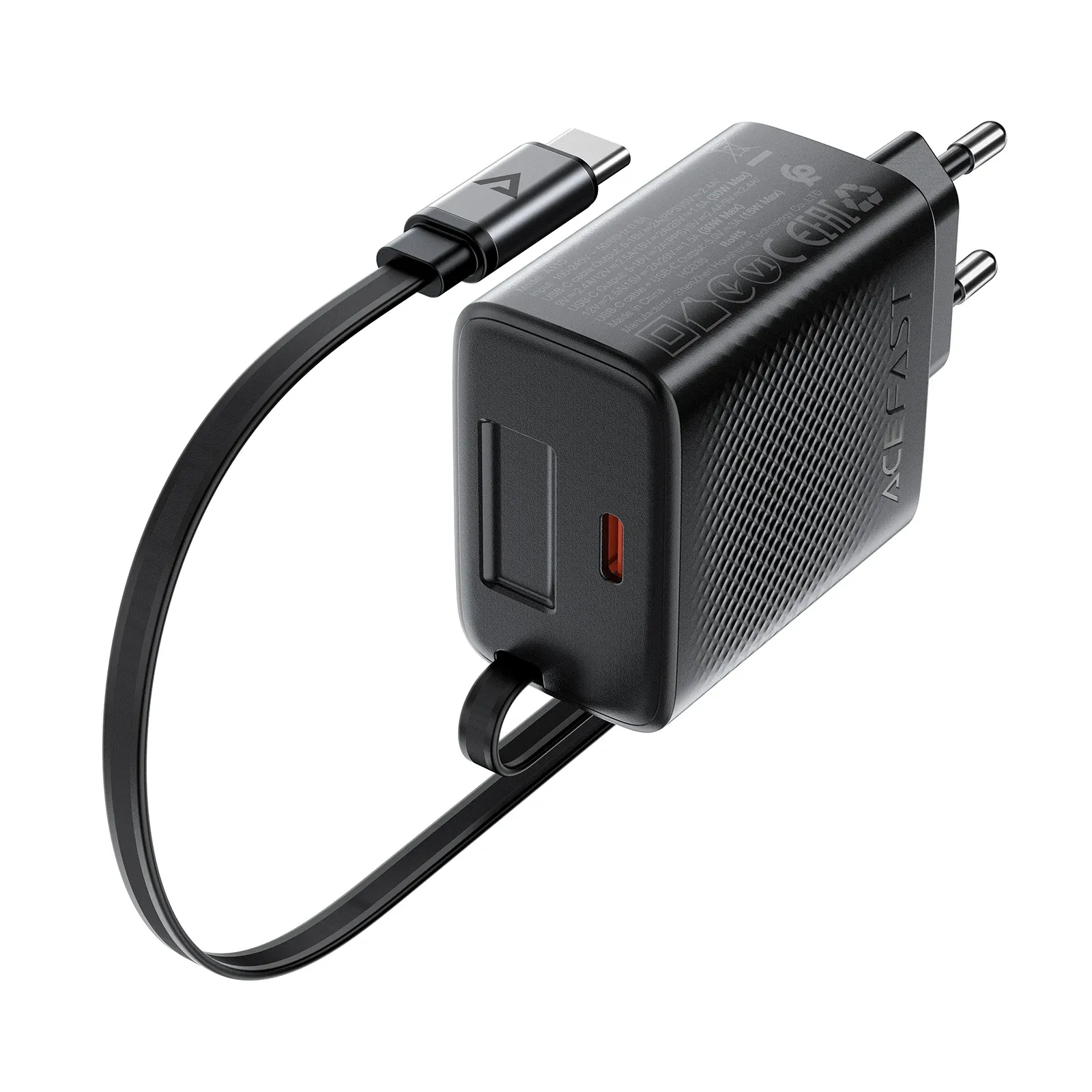 ACEFAST A110 30W GaN Retractable USB-C Travel Charger