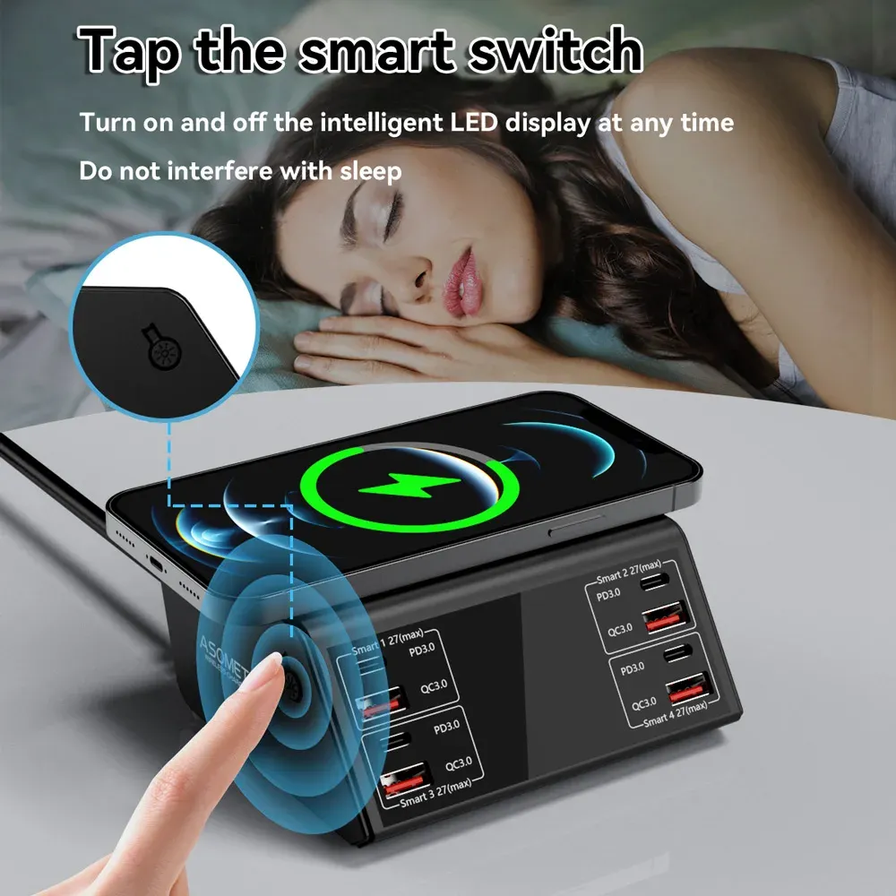 ASOMETECH 100W 9-in-1 Desktop Fast Charging Station