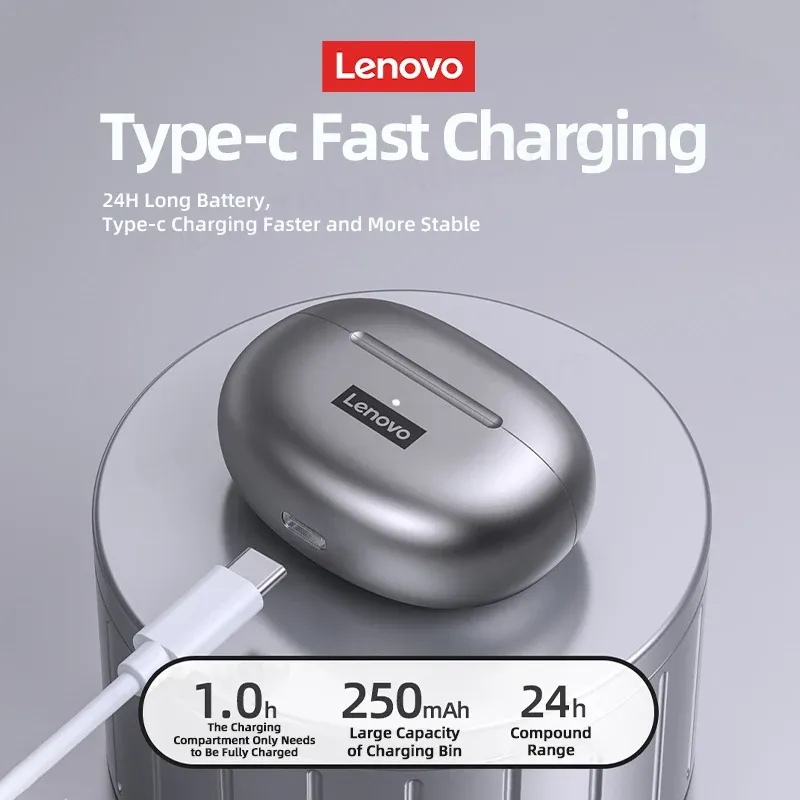 Lenovo LP5 Wireless Earbuds with Mic and Type-C Case