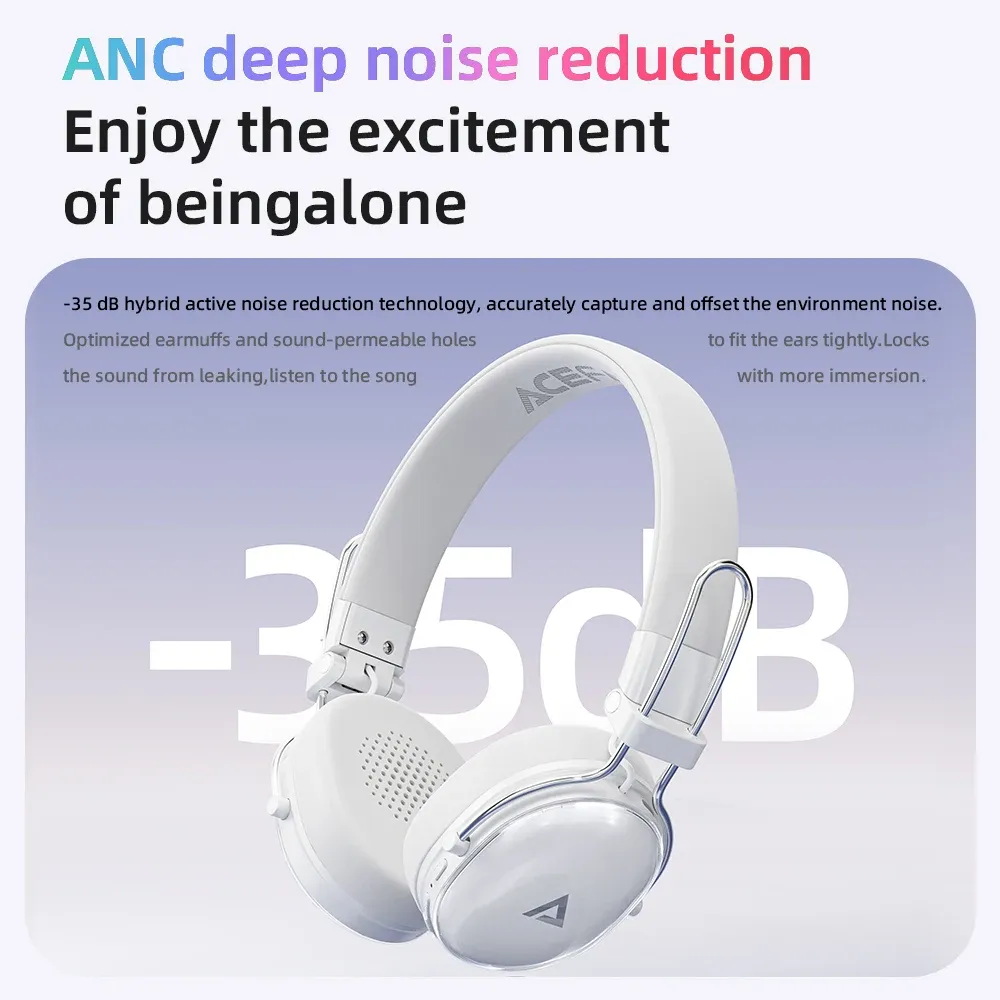 ACEFAST H7 ANC Wireless Over-Ear Headphones with Color Pads