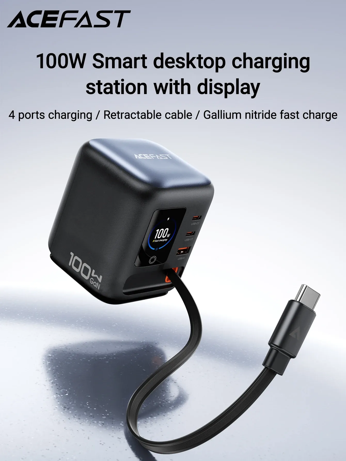 ACEFAST Z10 100W GaN Desktop Charging Station with TFT Display