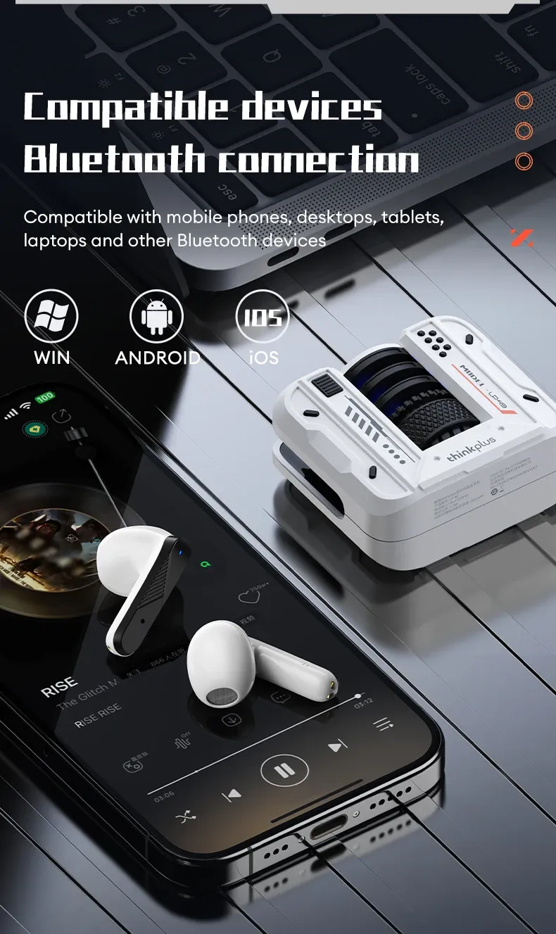 Lenovo LP49 Bluetooth 5.4 Wireless Gaming Earbuds