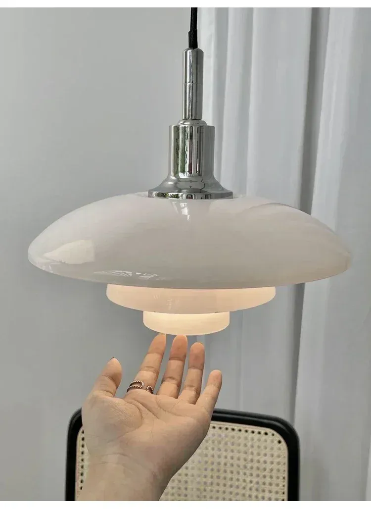Nordic Glass Three-Tier Pendant Light