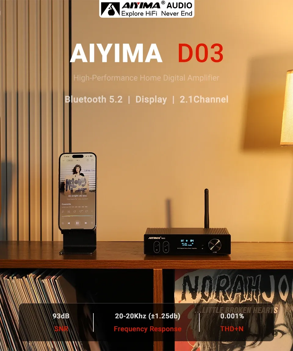 AIYIMA D03 Stereo Bluetooth Amplifier DAC