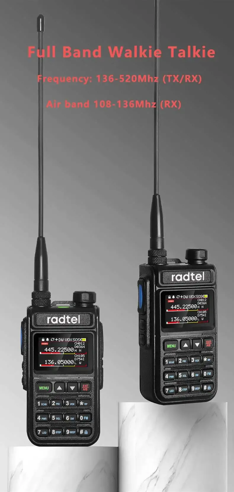 Radtel RT-890 Wideband Scanner Handheld Radio