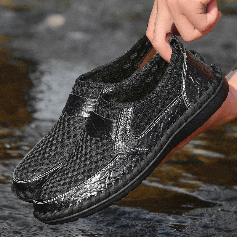 CLOHOO Mesh Slip-On Casual Shoes for Men