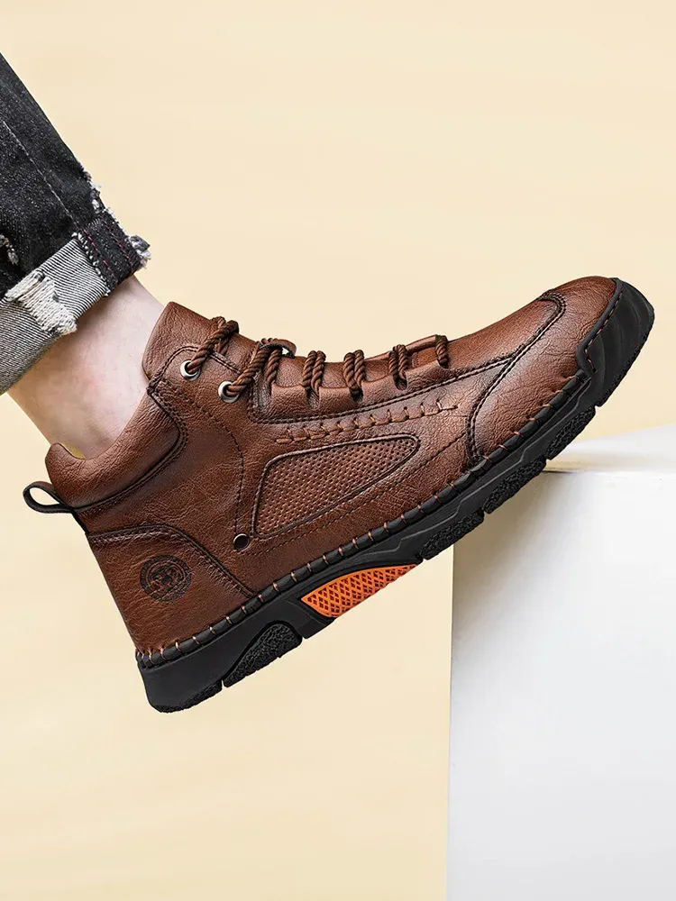 CLOHOO Handmade High-Top Business Casual Boots