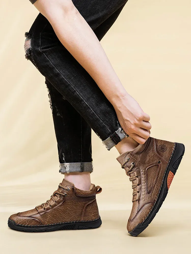 CLOHOO Handmade High-Top Business Casual Boots
