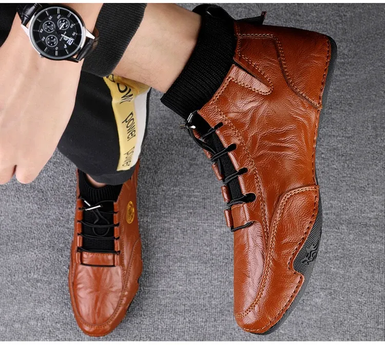CLOHOO Genuine Leather Ankle Boots for Everyday Wear