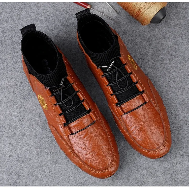 CLOHOO Genuine Leather Ankle Boots for Everyday Wear