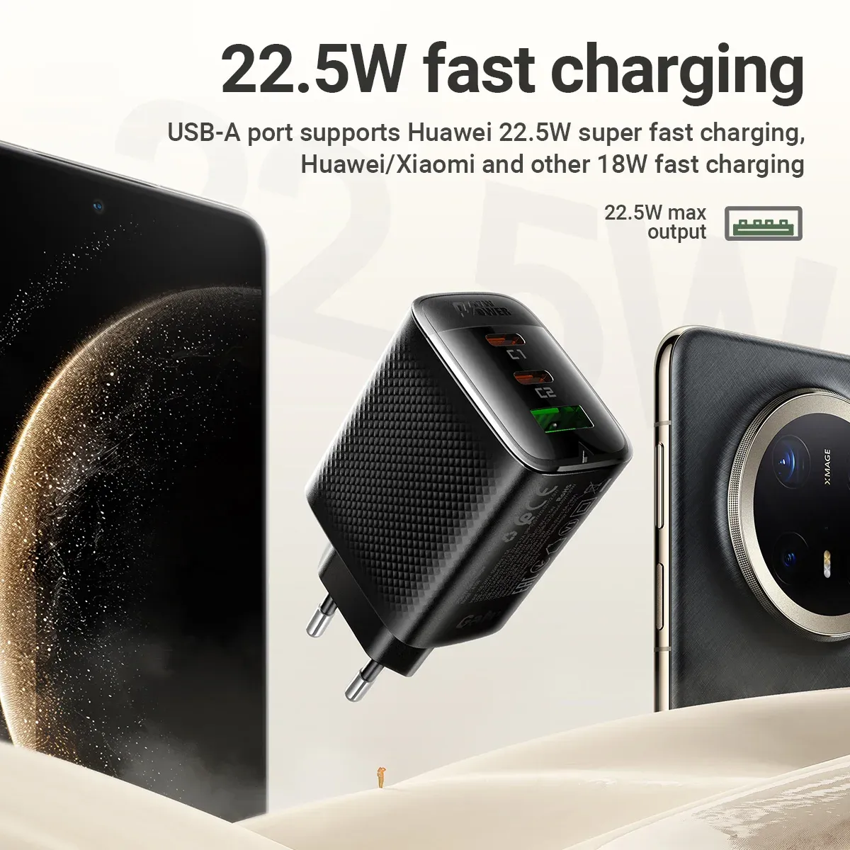 ACEFAST A108 67W GaN EU Travel Charger