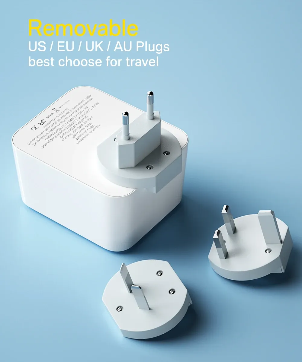 ASOMETECH 40W 4-Port USB Wall Charger with LED Readout