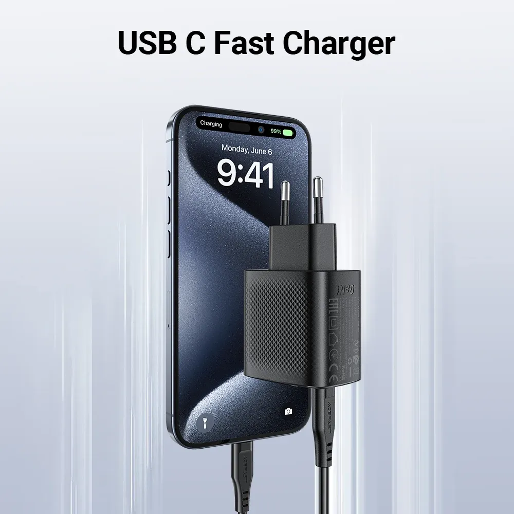 ACEFAST A112 45W GaN USB-C EU Travel Charger
