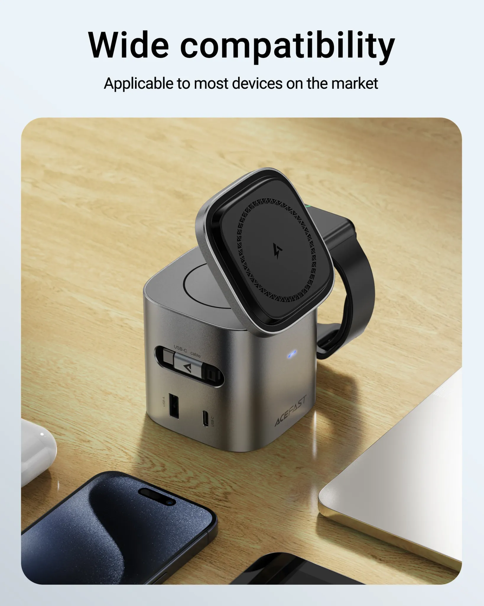 ACEFAST 6-in-1 GaN Magnetic Charging Cube for iPhone and Apple Devices