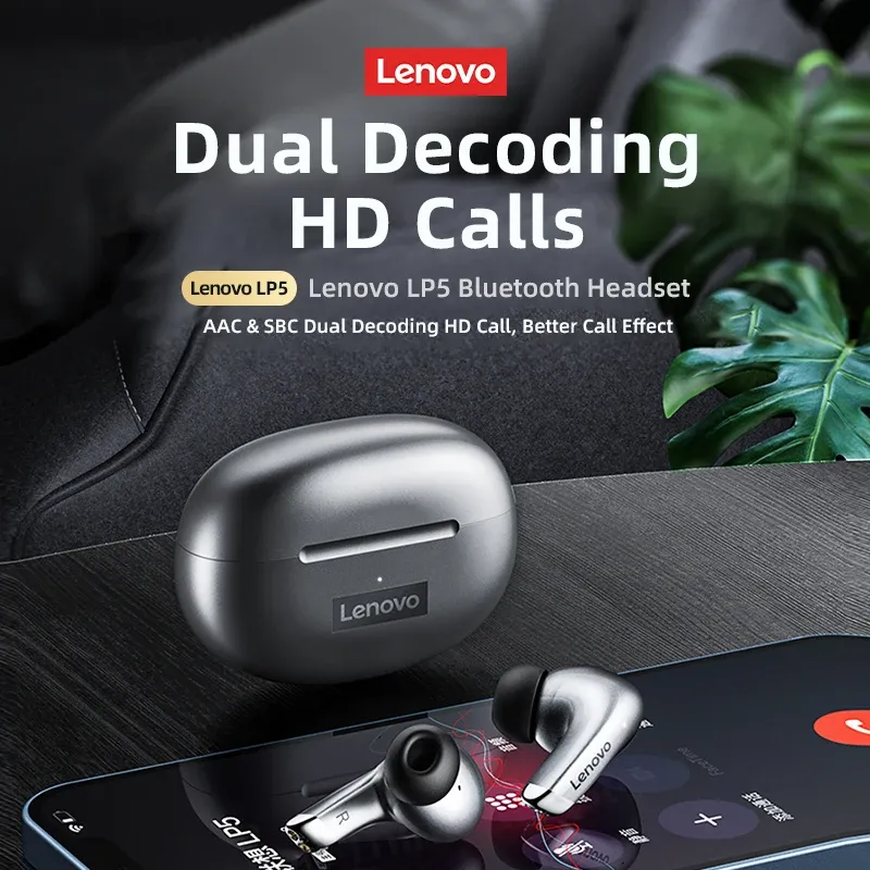Lenovo LP5 Wireless Bluetooth Earbuds with Mic