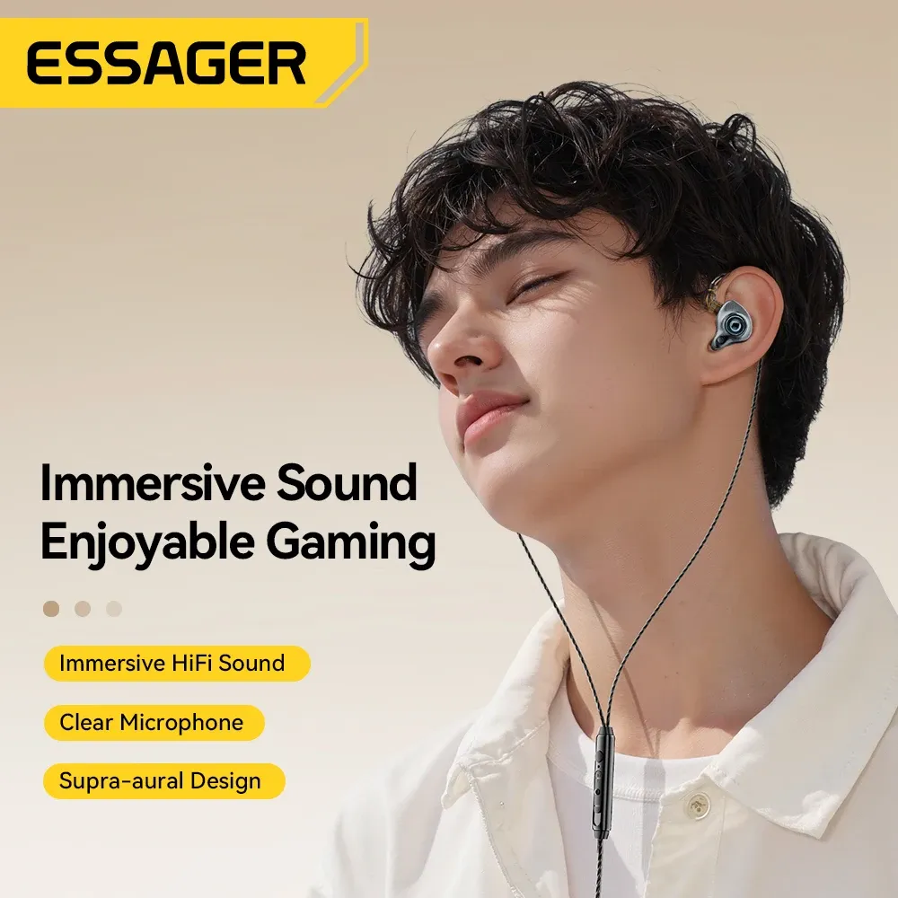 Essager USB-C Wired HiFi Gaming Earphones