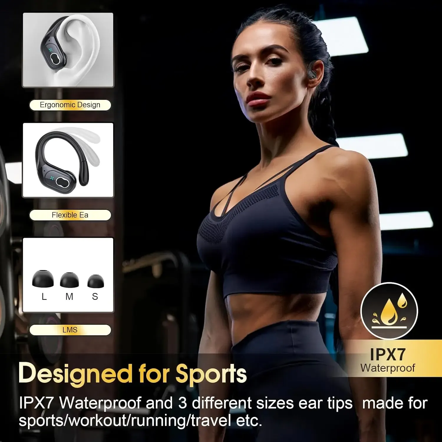 GDLYL TWS Sport Earbuds with LED Touch Controls