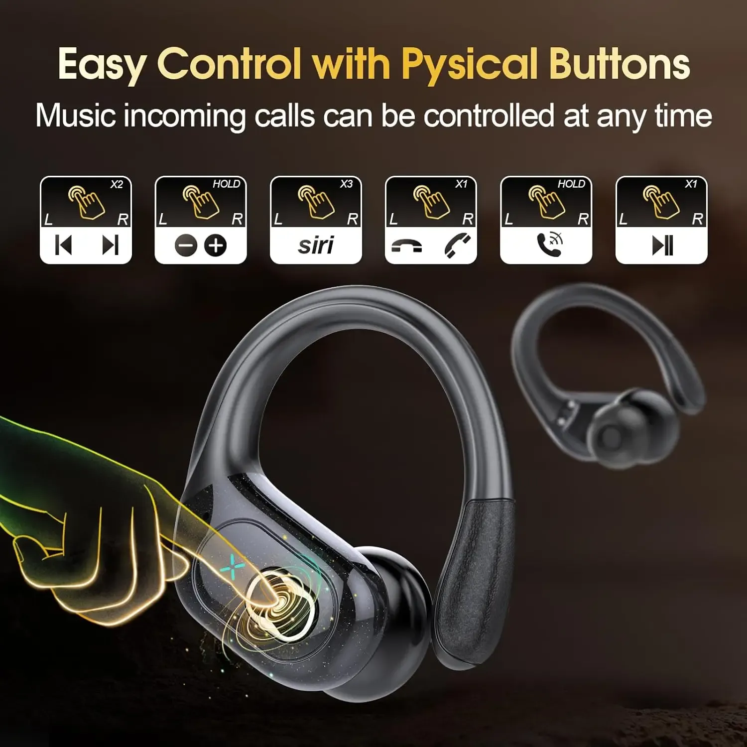 GDLYL HD65 Bluetooth 5.4 Sport Earbuds with LED Case