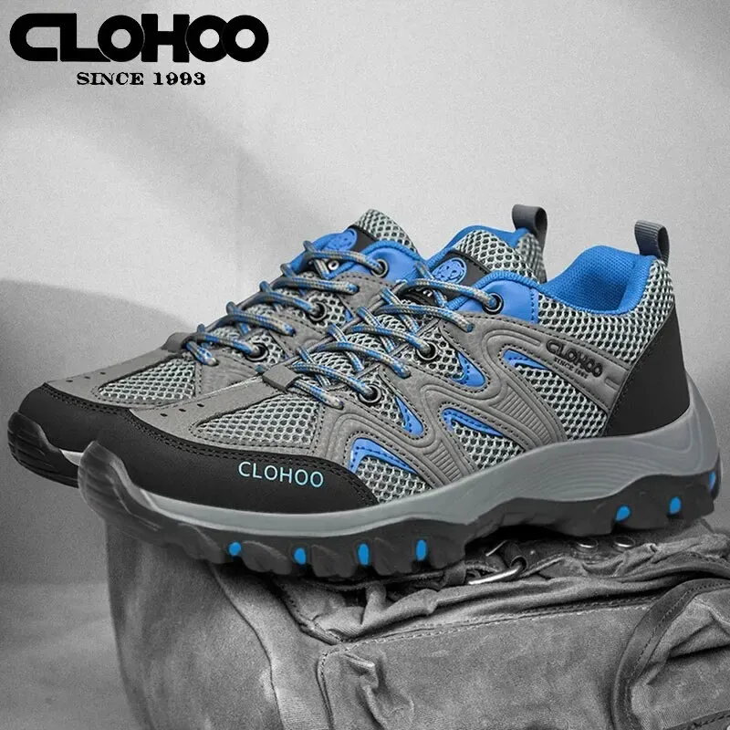 CLOHOO Breathable Mesh Ankle Hiking Boots for Men