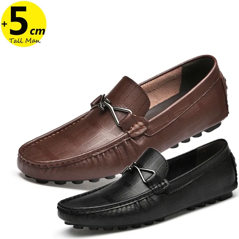 Elevator PU Lace-Up Business Loafers for Men
