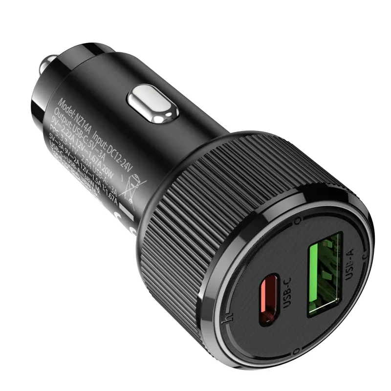 HOCO NZ14A Dual-Port 20W Car Charger