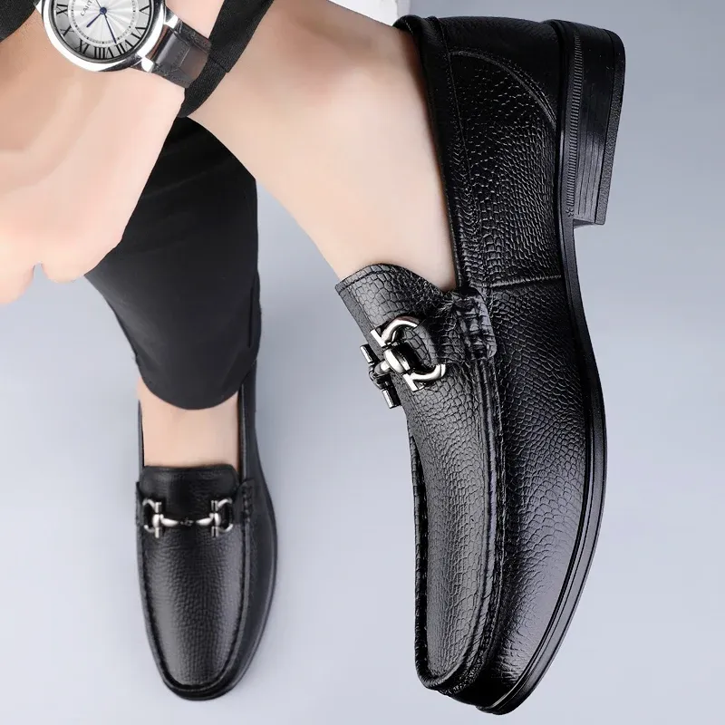 Retro Leather Slip-On Loafers for Men