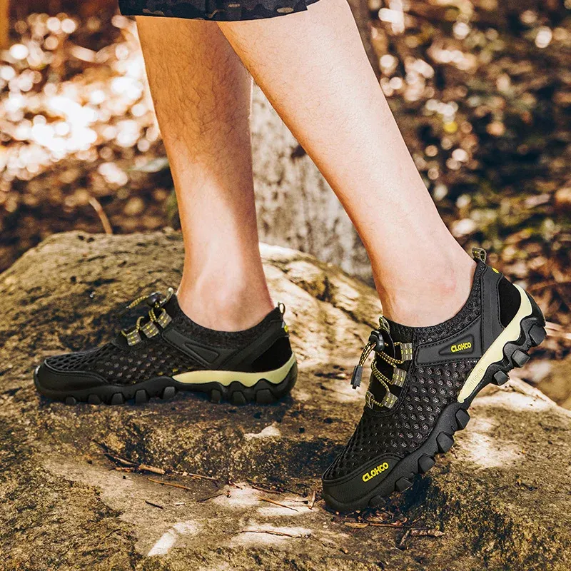 CLOHOO Breathable Mesh Rubber-Sole Casual Sandals for Men