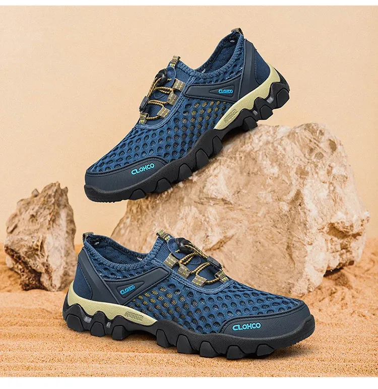 CLOHOO Breathable Mesh Rubber-Sole Casual Sandals for Men