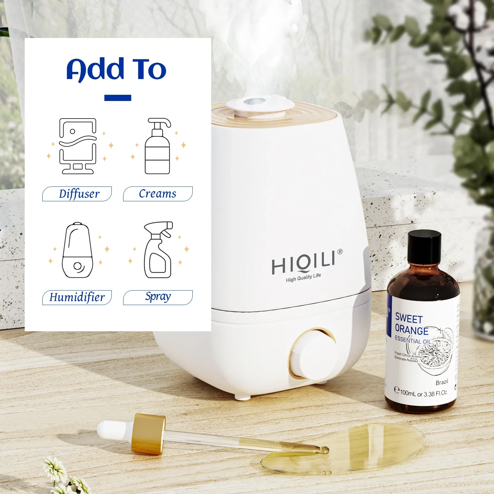 HIQILI 100ml Pure Essential Oil Set for Diffusers