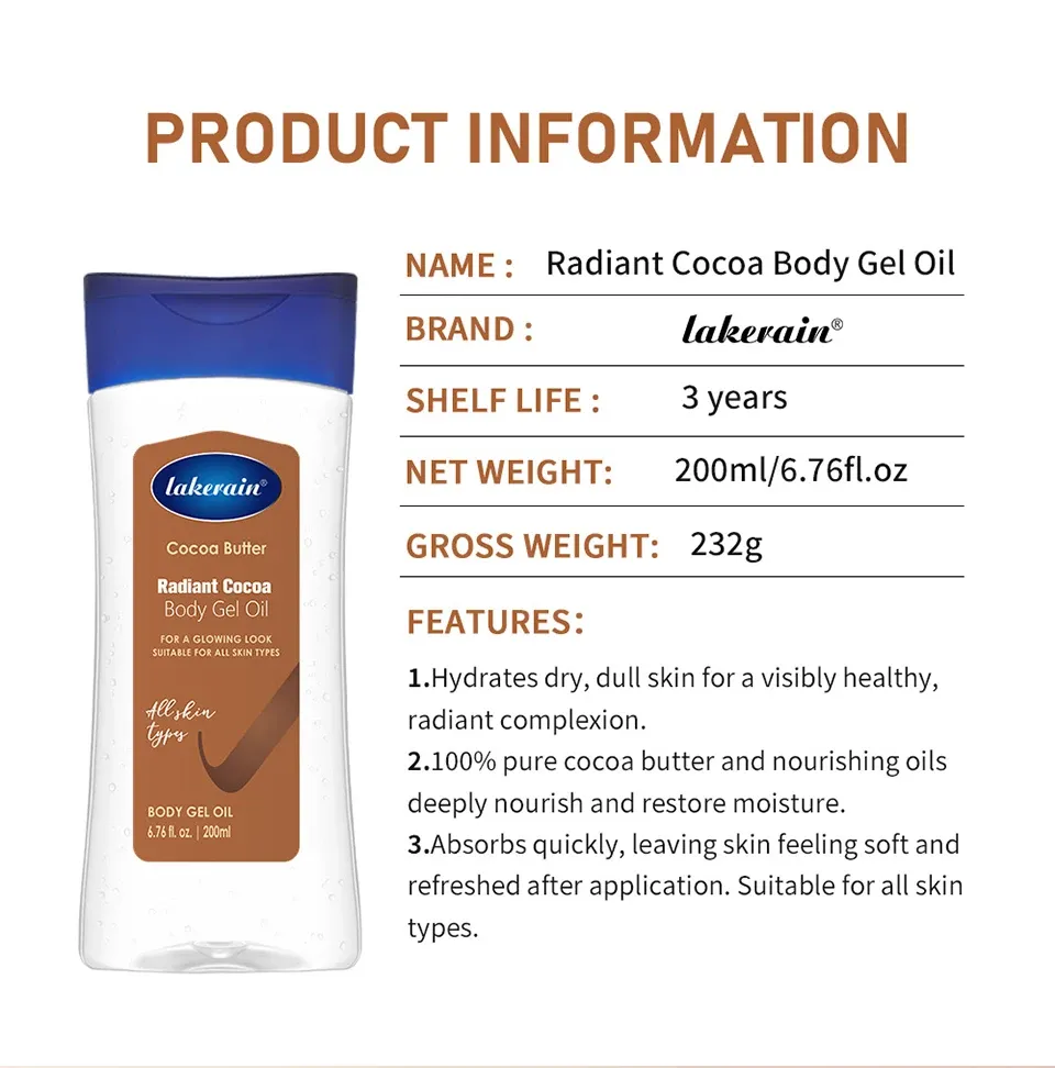 Radiant Cocoa Hydrating Body Gel Oil 200ml