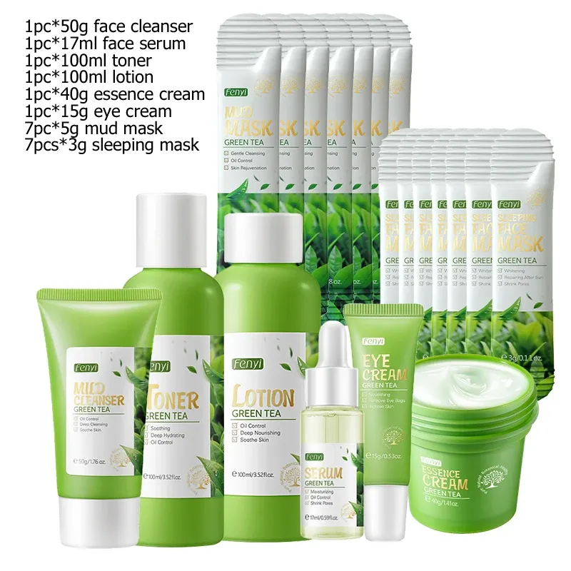 LAIKOU Green Tea & Sakura Moisturising Face Care Set