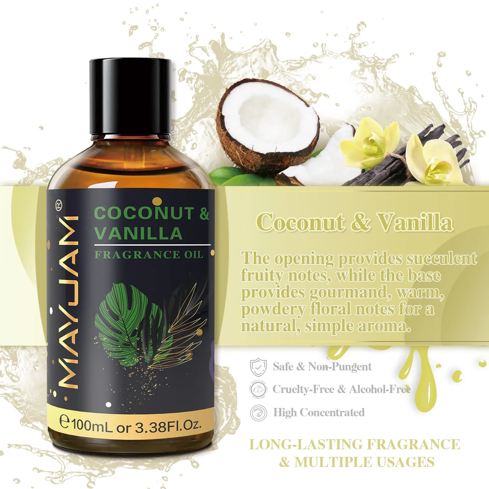 MAYJAM 100ml Coconut Vanilla Car Fragrance Oil