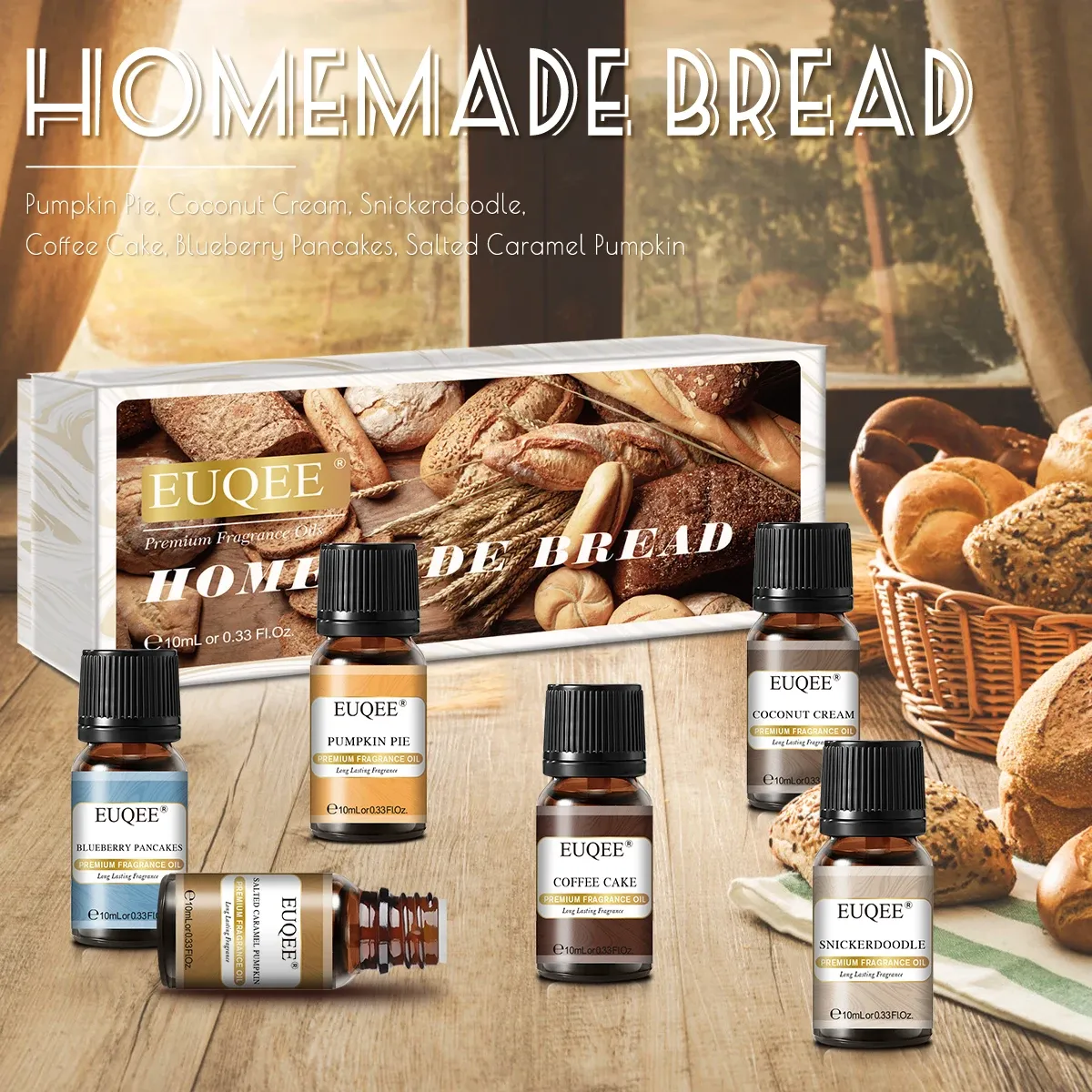 EUQEE 6-Piece Bakery Scent Oil Gift Set