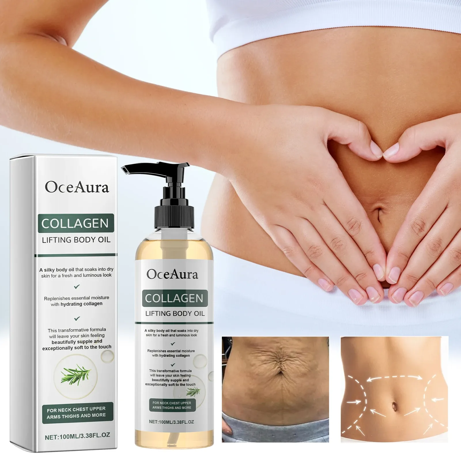 OceAura Collagen Body Oil for Dry Skin