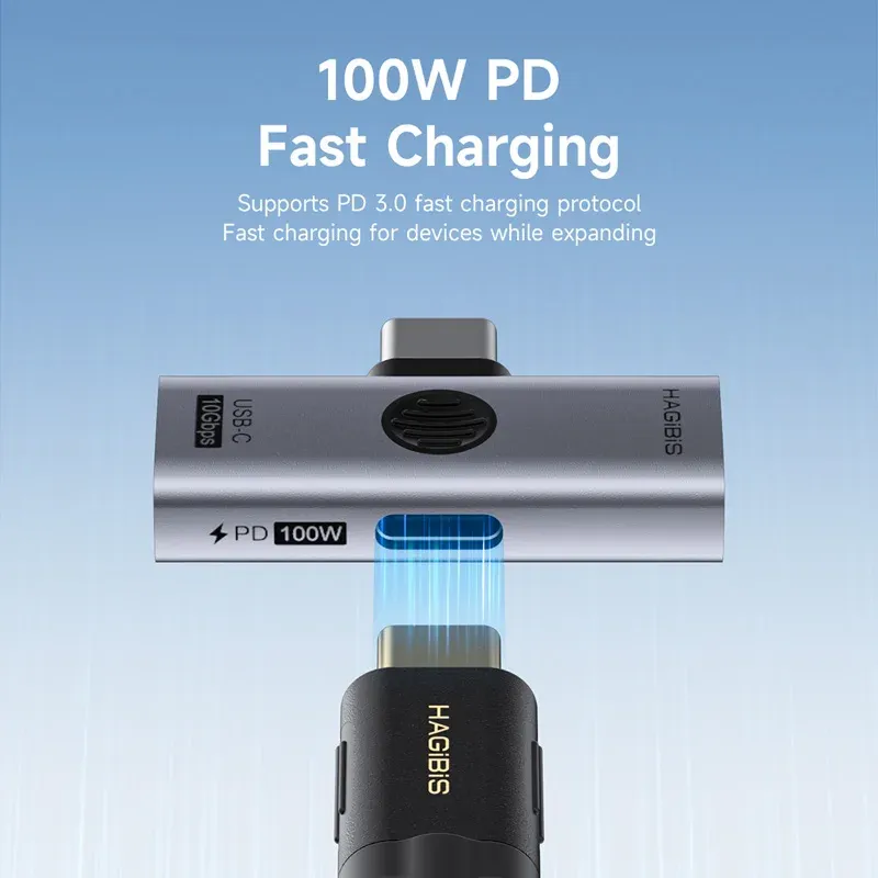 Hagibis USB-C Splitter with 100W PD and Audio/OTG Support