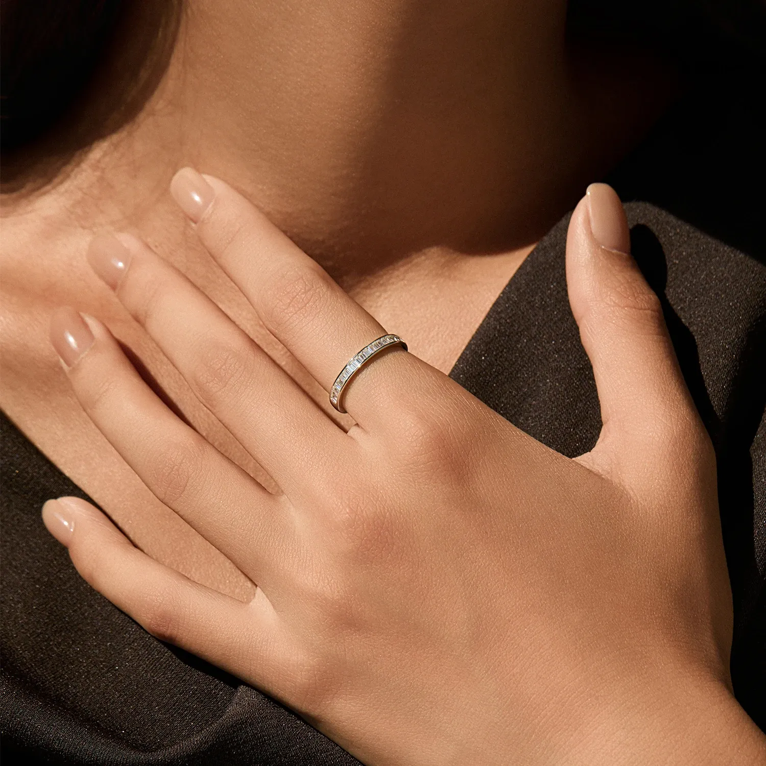 MODIAN D-Color Moissanite Rectangle Eternity Ring
