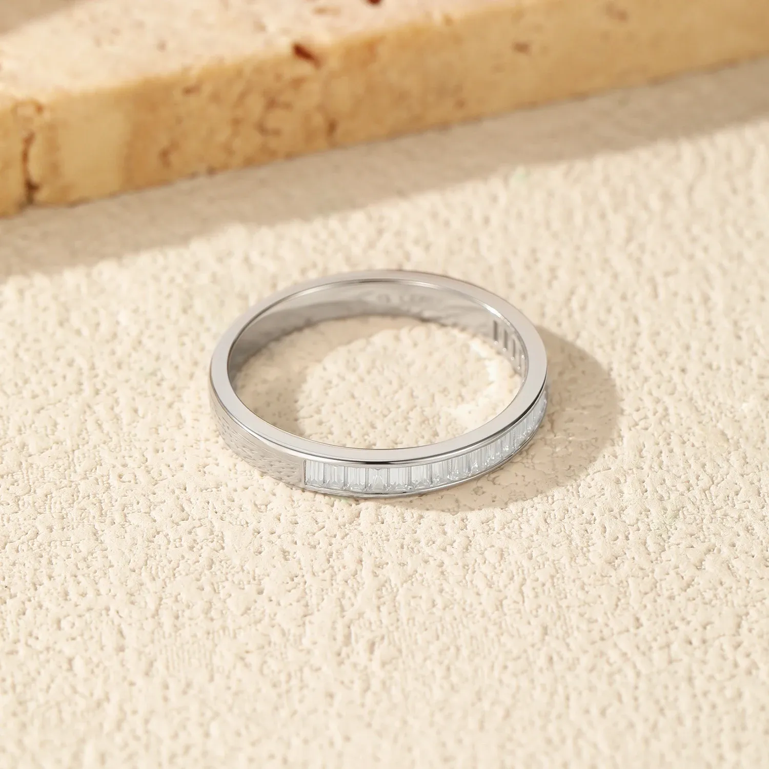 MODIAN D-Color Moissanite Rectangle Eternity Ring