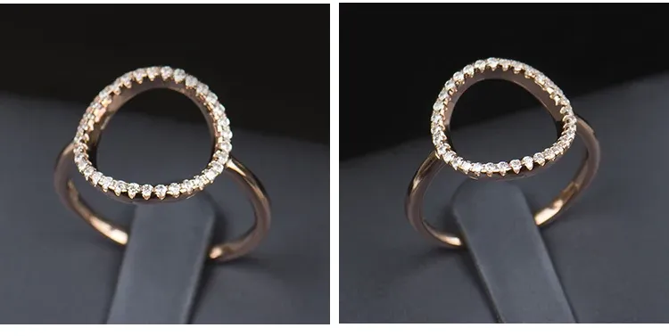 MODIAN Hollow Hoop Sterling Silver Zircon Ring