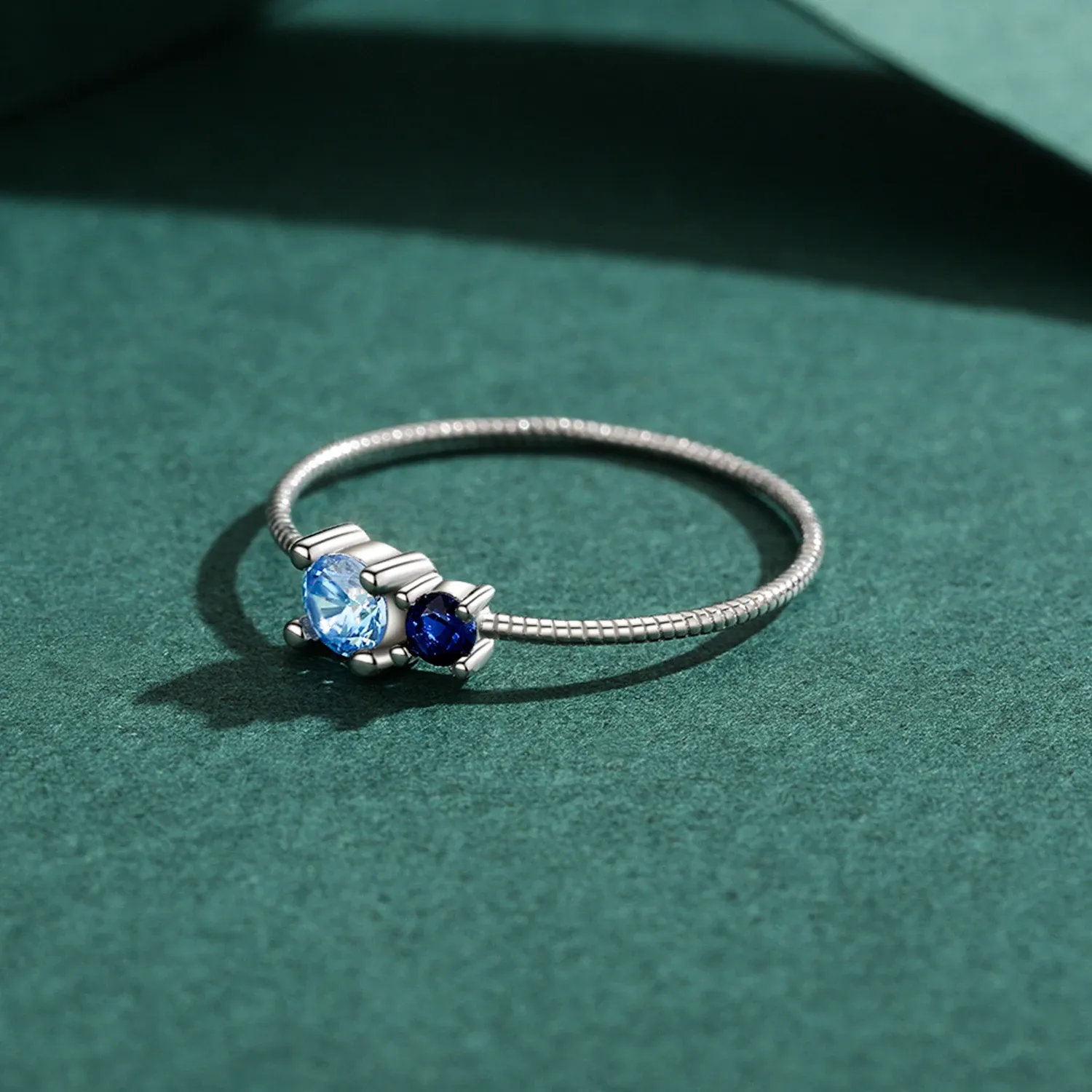 MODIAN 925 Sterling Silver Twist Zircon Stack Ring