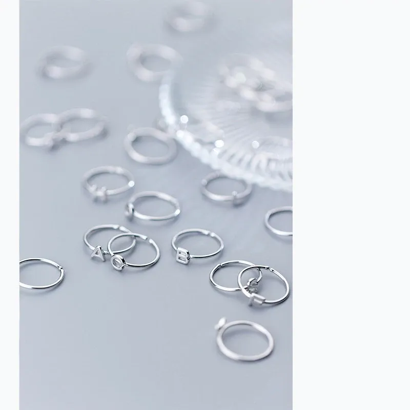 MODIAN Adjustable 925 Silver Letter Ring