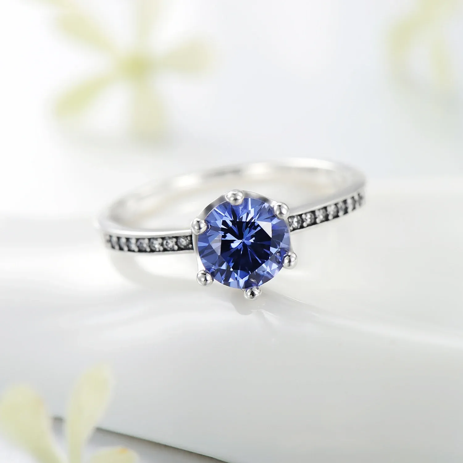 MODIAN 925 Sterling Silver Crown Zircon Ring
