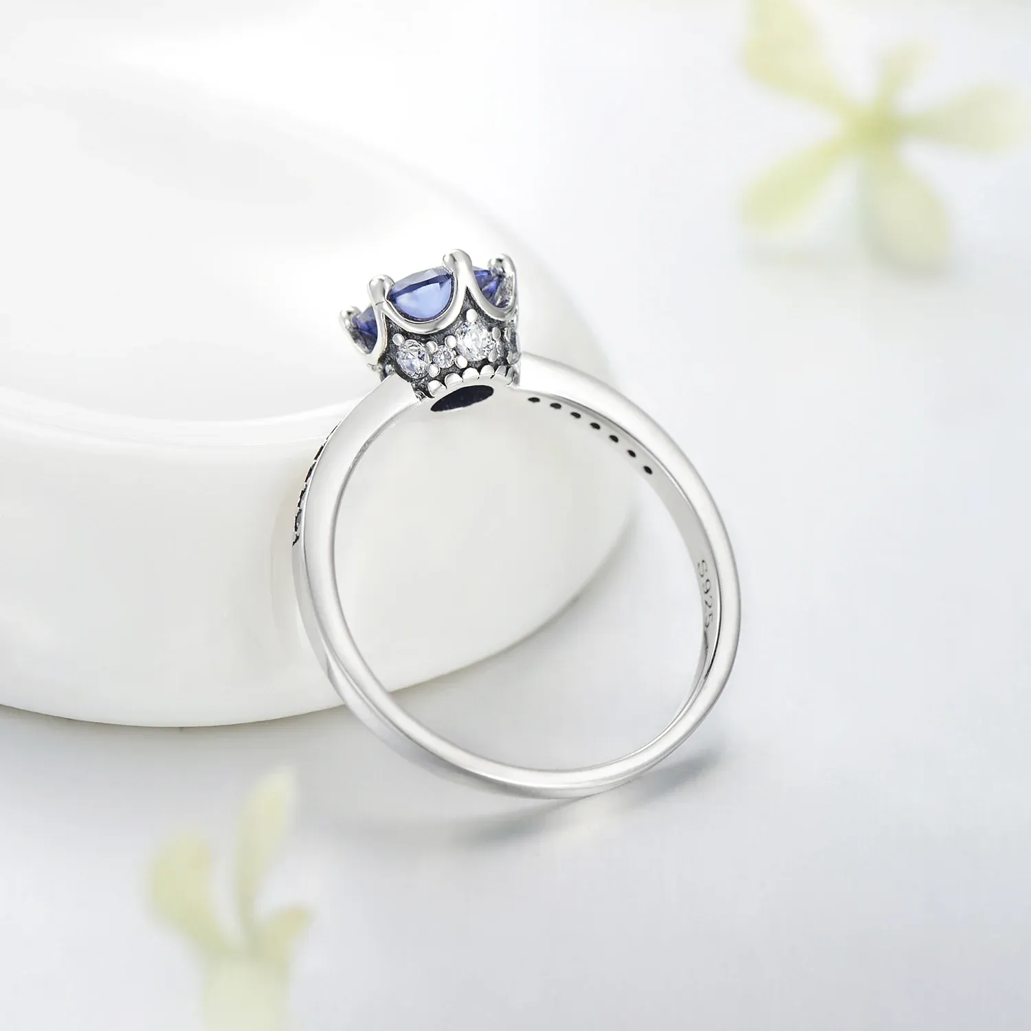 MODIAN 925 Sterling Silver Crown Zircon Ring