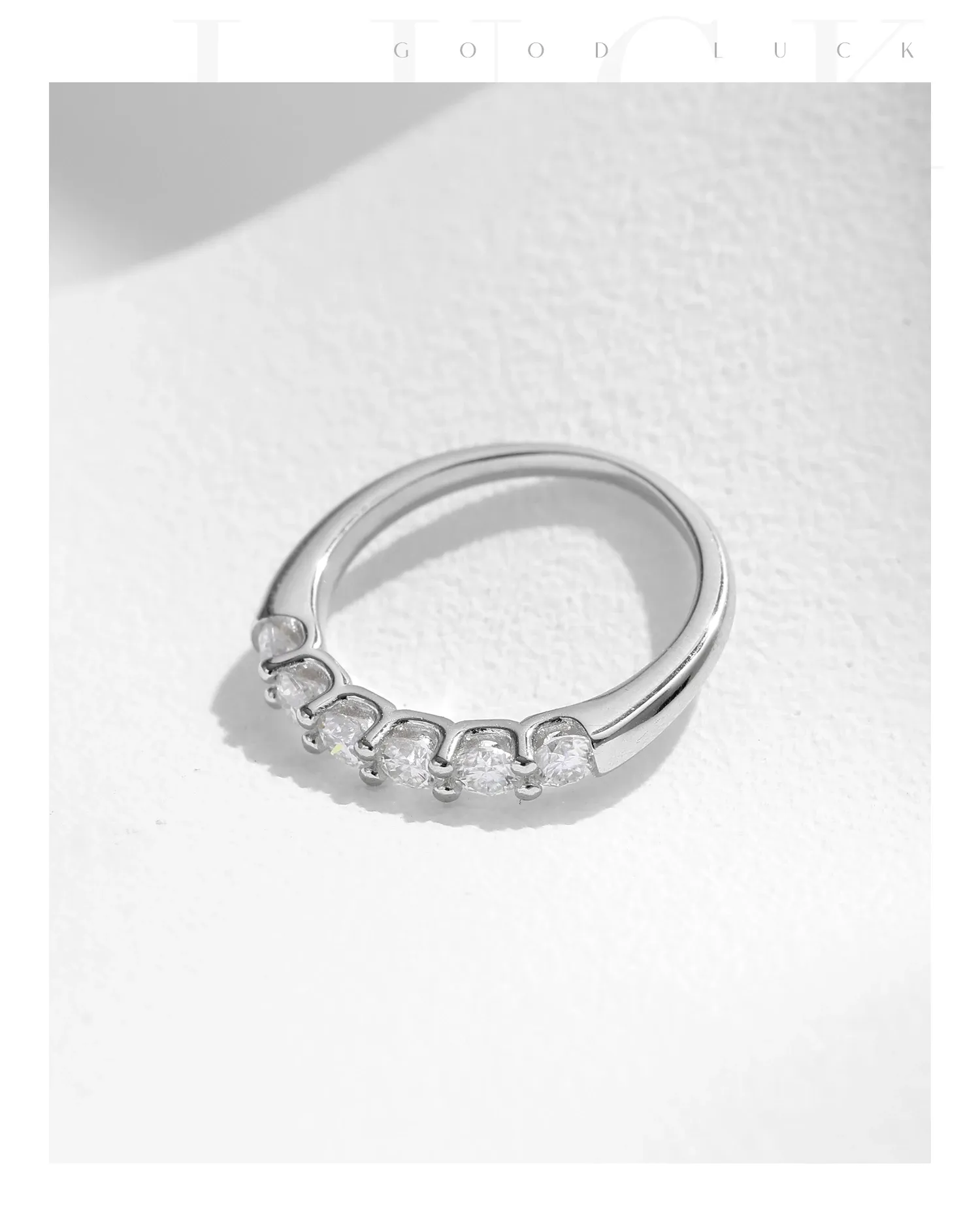 MODIAN D-Color VVS1 Moissanite 925 Silver Eternity Band